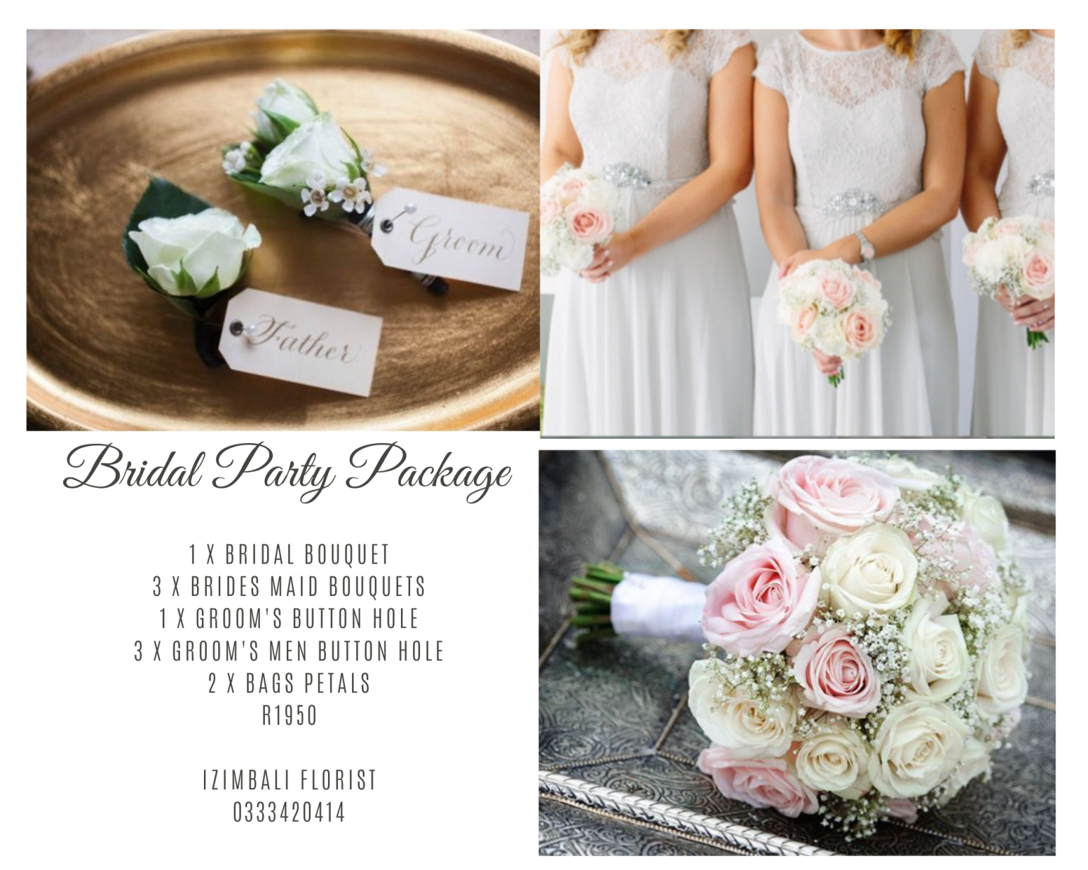 BRIDAL PARTY PACKAGE - Izimbali Florist